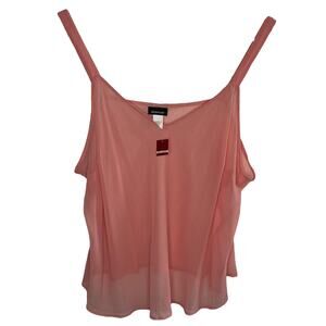 Avenue Blouse 30/32 Sheer Peach Thin Straps New